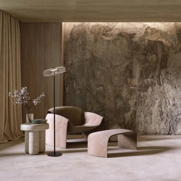 Szklana podłogowa lampa 23055 LED 15W 3000K stojąca czarny