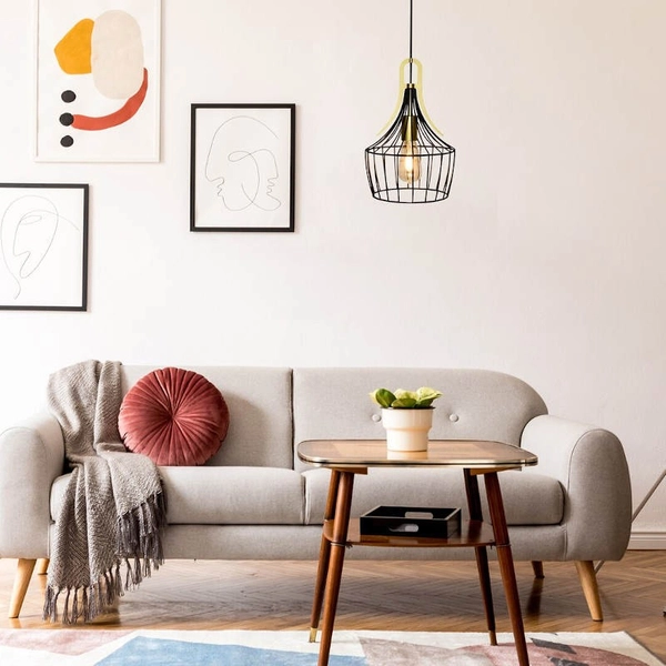 Wisząca LAMPA loft PAROV 4925 Rabalux metalowy ZWIS klatka do salonu czarna