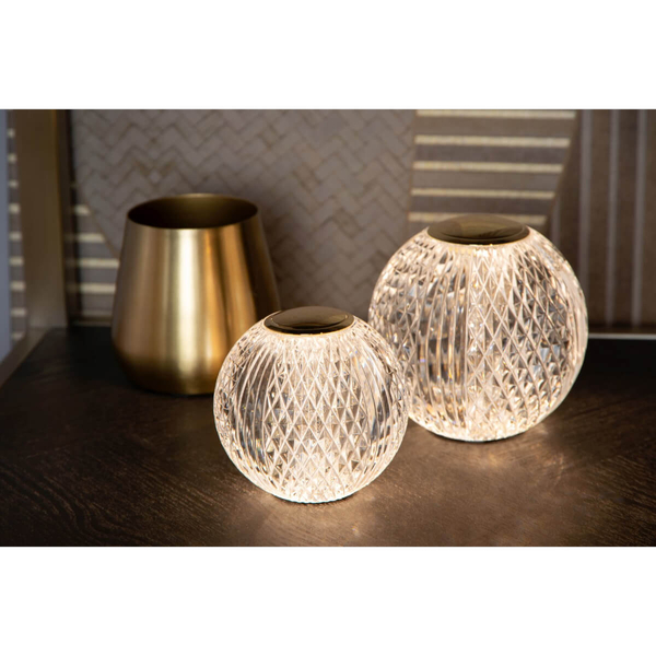 Kulista lampa stojąca Cintra do sypialni LED 2W 3000K złota