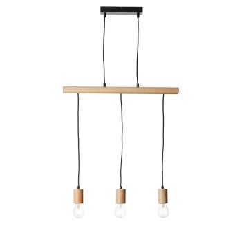 Lampa wisząca rustykalna Sven 101678 do salonu drewniana