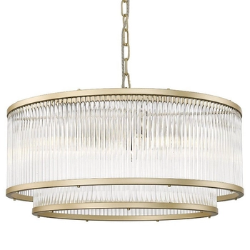 Glamour lampa wisząca Sergio okrągły zwis crystal do salonu złoty