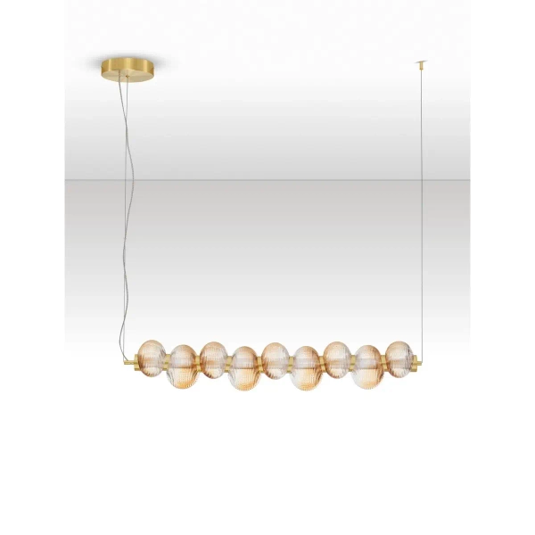 Szklana lampa wisząca TANVERA LE45206 LED 30W 3000K liniowa złota