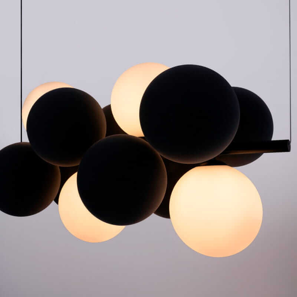 Lampa kulista wiesząca Vino ABR-GRAPPA-H-S Abruzzo balls czarne białe