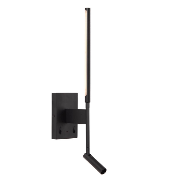 Ścienna lampa z włącznikiem Finan 68210/09/30 Lucide LED 6W+3W 2700K czarny