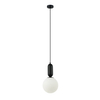 Szklana lampa wisząca Aldeva PND-02340-1M-BK Italux kula metal czarny biały