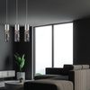 Glamour LAMPA wisząca CORDELL MDM1835-3 Italux szklana OPRAWA z kryształkami ZWIS tuby chrom przezroczyste