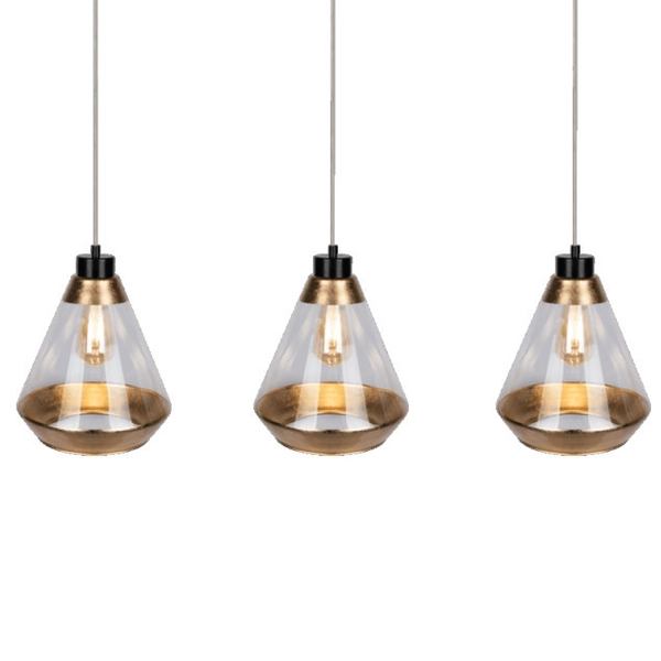 Lampa wisząca MISTRAL 15820304 skandynawska szklany złoty przezroczysty