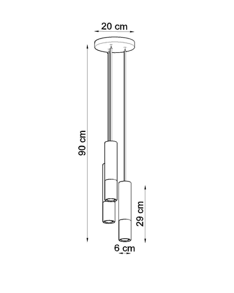 Lampa wisząca Loopez SL.0955 Sollux metalowe tuby kaskada czarna złota