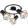 Druciana LAMPA sufitowa PRISKA 54017-3 Globo metalowa OPRAWA plafon industrialne reflektorki spirala czarna