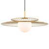 LAMPA wisząca SARAH MDM-4000/1 GD Italux druciana OPRAWA szklana kula ball ZWIS loft kapelusz złoty biały