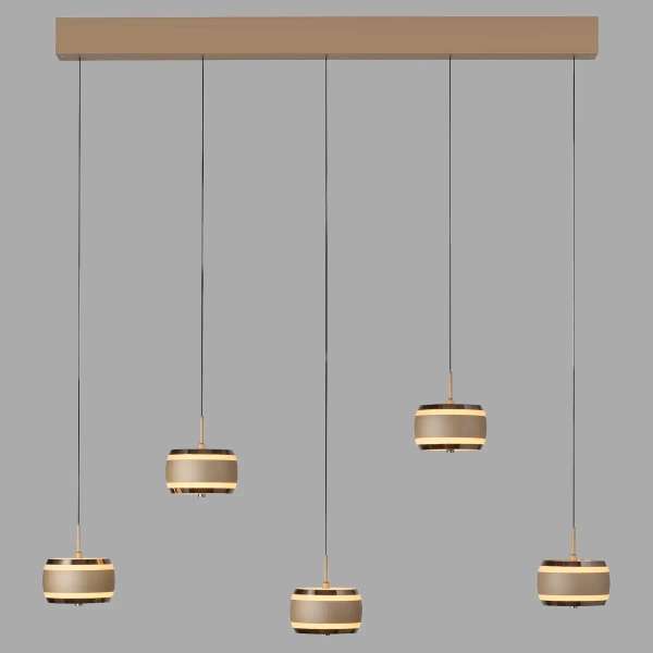 Sterowana pilotem lampa wisząca PURE FALLING RINGS brąz chrom 2504-97 5x8W 2200-5000K CCT