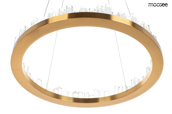 Lampa wisząca Nenufar MSE010100125 glamour kryształowa złota