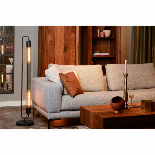 LAMPA podłogowa CALIXT 05733/02/30 Lucide metalowa OPRAWA stojąca czarna