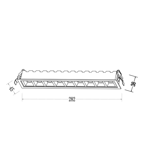 Podtynkowa oprawa sufitowa Solar LP-0406/10RS WH LED 20W 3000K biała czarna