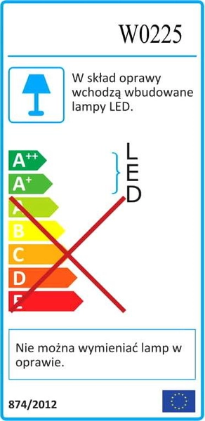Prostokątna lampa ścienna KROM W0225 LED 8,6W 3000K belka chrom biała