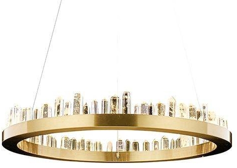 Lampa wisząca Nenufar MSE010100125 glamour kryształowa złota
