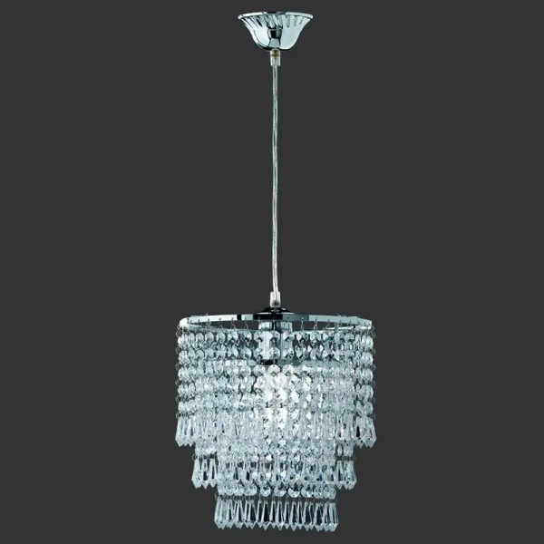 Wiszący żyrandol do salonu ORIENT R1147-06 chrom przezroczysty