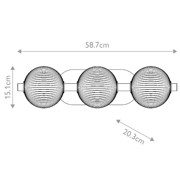 Kulista lampa ścienna Palmas QN-PALMAS-3W-BG LED 27W 3000K IP44 złota