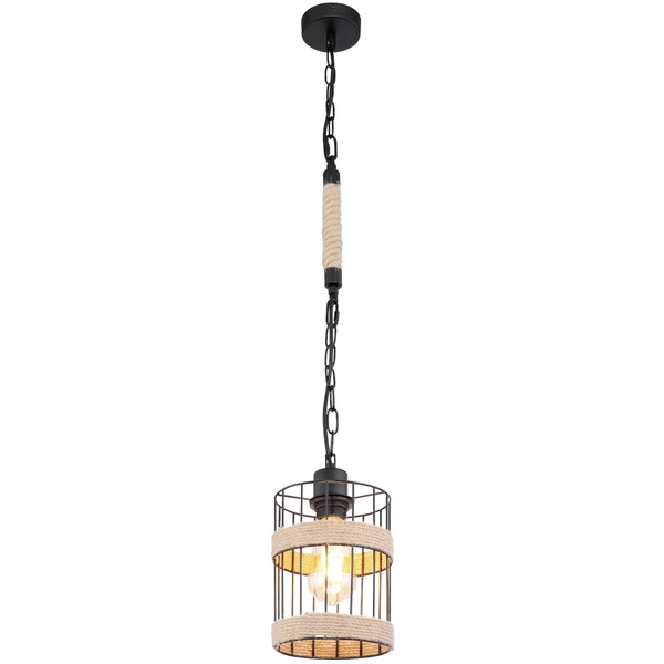 Wisząca LAMPA skandynawska HALIA 15673H Globo okrągła OPRAWA metalowy ZWIS na łańcuchu loft brązowy czarny