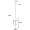 Wisząca LAMPA zewnętrzna Lozana K-5006H czarny/złoty Kaja klasyczna OPRAWA metalowa ZWIS do ogrodu na łańcuchu IP44