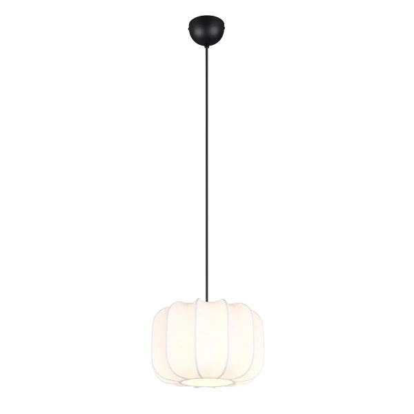 Materiałowa lampa wisząca MADELINE R31971001 do salonu czarny biały