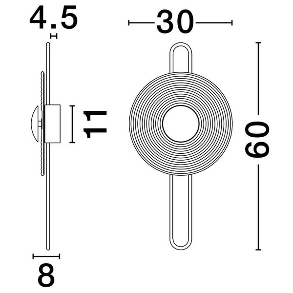 Kinkiet ścienny do salonu BERMUDEZ LE44928 LED 9W 3000K złoty
