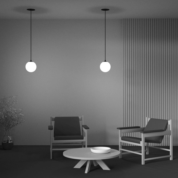 Wisząca lampa Luna P039PL-5W3K-20INS-B Maytoni LED 5W 3000K kula biała czarna