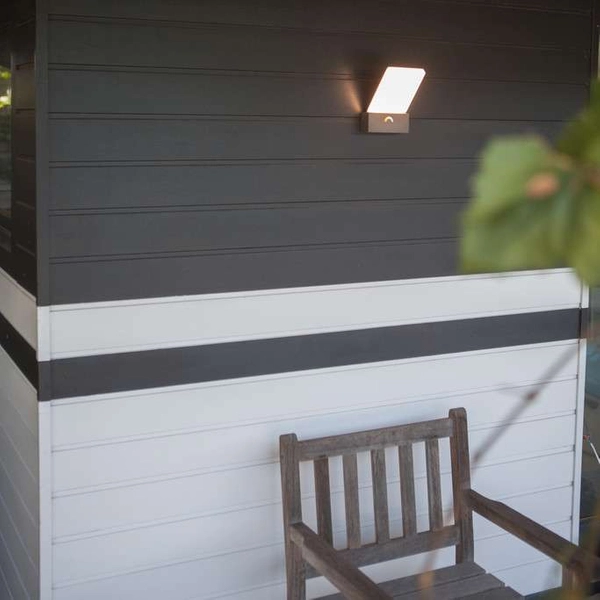 Zewnętrzna LAMPA elewacyjna PANO 5289001118 Lutec prostokątna OPRAWA kinkiet LED 16W 3000K - 5000K metalowy IP54 szary