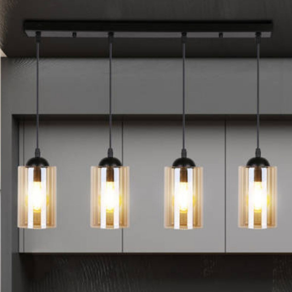 Wisząca lampa na listwie nad stół Bistro 34-00552 Candellux tuby czarne