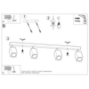 4-punktowa lampa sufitowa SL.1038 drewniana do garderoby