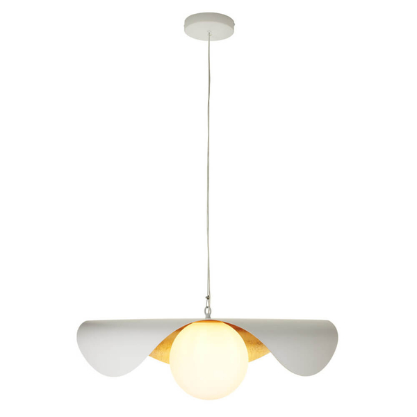 Szklana lampa wisząca ENZO ST-F22020601-D40 white kula biały złoty