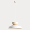 Salonowa lampa wisząca ALDO 1152G2_9_J metalowa biała beżowa