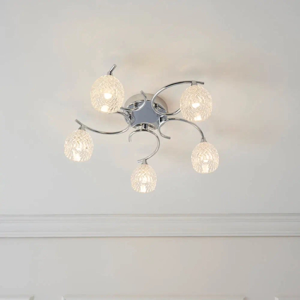 Wielopunktowa lampa sufitowa Boyer BOYER-5CH chrom przezroczysty