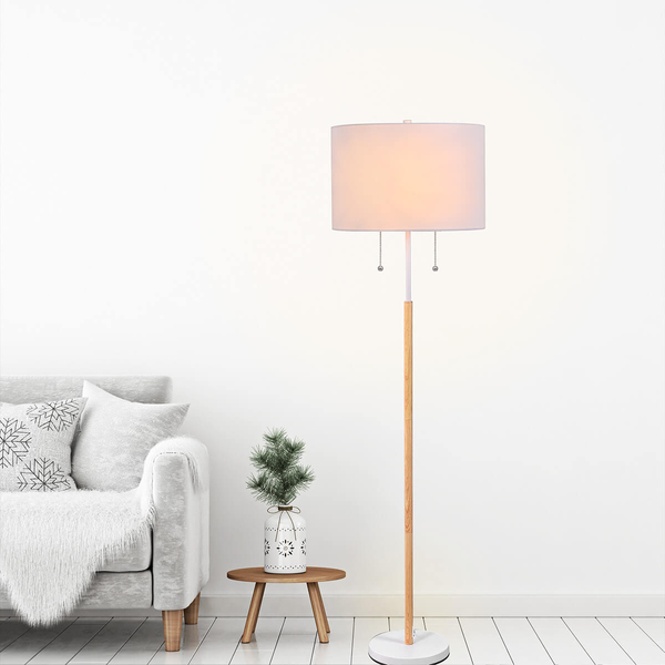 Stojąca lampa podłogowa Fogo LP-0304/2F WH Light Prestige do salonu biała