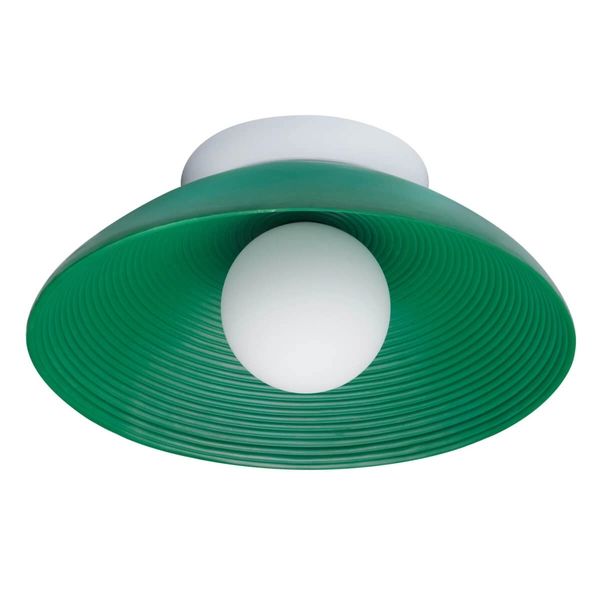 Ryflowana lampa ścienna ILUSIONI ST-F059 GREEN do jadalni zielona biały