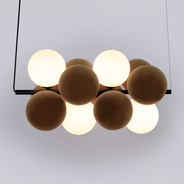 Wisząca lampa molekułowa Vino ABR-GRAPPA-H-B nad stół kule szare białe
