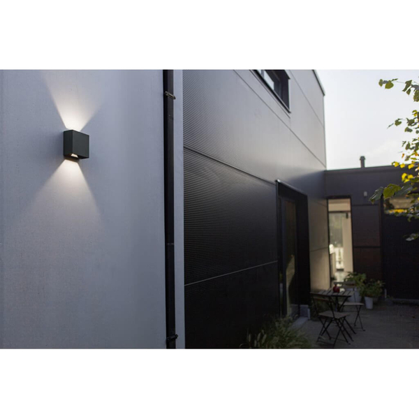 Elewacyjna LAMPA zewnętrzna GEMINI BEAMS 5104005118 Lutec metalowa OPRAWA kinkiet LED 10W 4000K kwadratowy IP54 szary