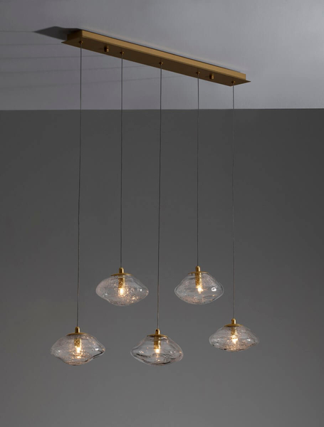 Wisząca lampa NAYARIT LE42902 kryształy przezroczyste złote
