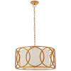 Okrągła lampa wisząca L&-191921 Light& abażurowa biała złota
