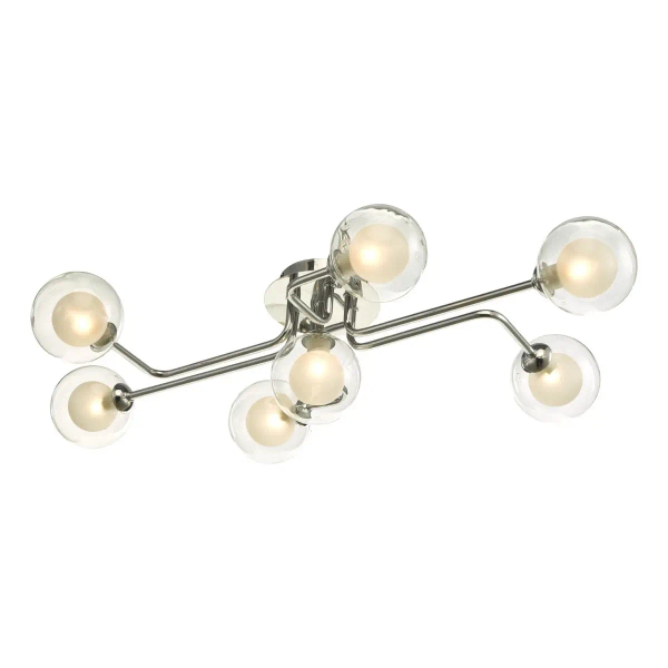 Kulista lampa sufitowa Reyna REY3450-04 szklana molekuły chrom