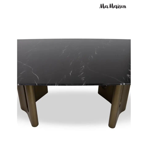 Stół ESSENZA MM001501100385 czarny złoty dekor marmuru metal 240x120cm