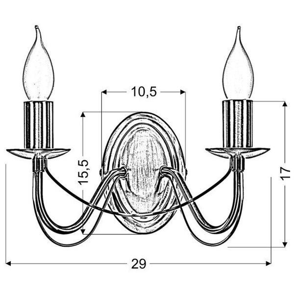 Ścienna lampa klasyczna MUZA 22-69156 metalowa kinkiet pałacowe patyna