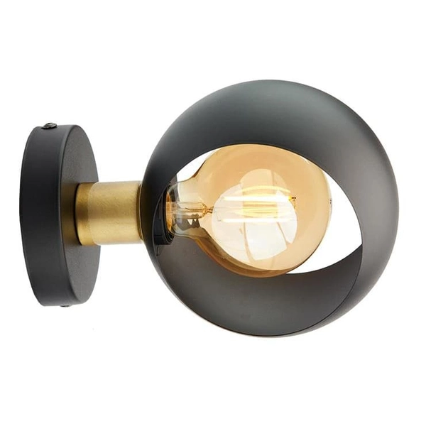 Designerski kinkiet okrągły Cyklop 2744 TK Lighting metalowy czarny patyna
