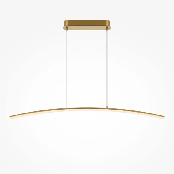 Zagięta wisająca lampa liniowa Curve MOD243PL-L18BSK mosiądz