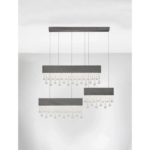 Potrójna lampa wisząca OLEVIRA LE45149 LED 84W 3500K ściemnialna szara