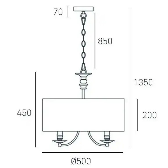 Abażurowa LAMPA wisząca ABU DHABI P05697CH-BK Cosmolight klasyczny zwis na łańcuchu czarna