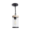 Wisząca lampa na taras Finto ABR-LWZIP44-D IP44 czarna drewniana