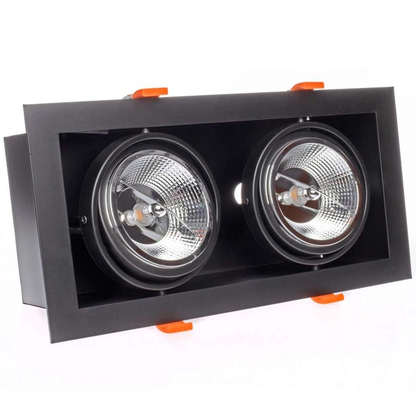 Wpust LAMPA sufitowa PLAZA ML4742 Milagro prostokątna OPRAWA metalowa wpuszczana czarna