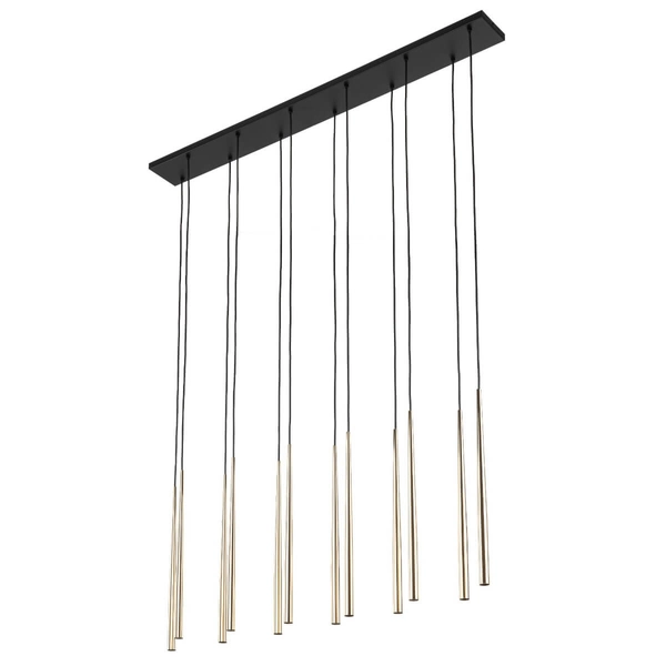 Zwisająca lampa na belce Piano 10119 tuba sople złota czarna