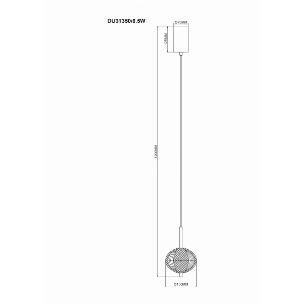Żebrowana zwisająca lampa Galatea DU31350/6.5W LED 6,5W CCT złota